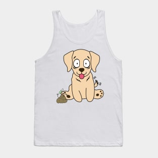 Funny Golden Retriever smells poo poo Tank Top